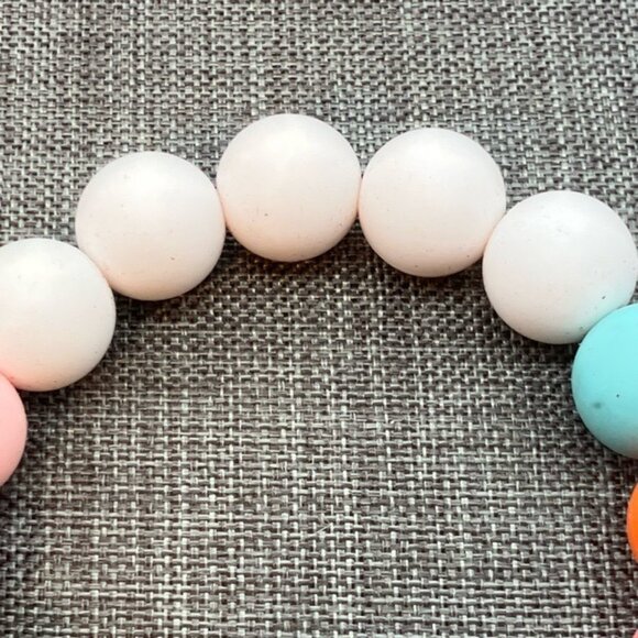 Silicone Beaded Bracelet 7 In Round Babies Parents Mother Colorful Modern Retro - Picture 5 of 6
